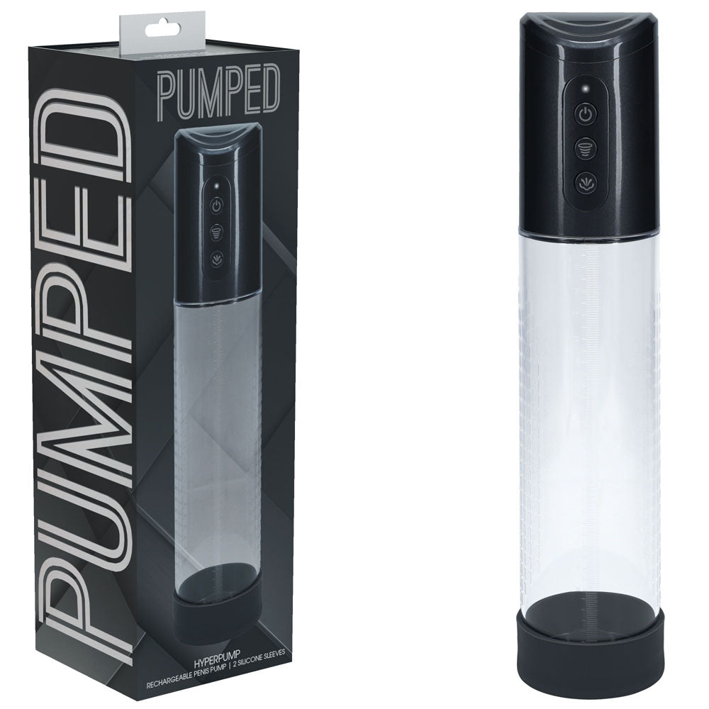PUMPED Hyperpump Automatic Pump - Gunmetal - Gunmetal Grey USB Rechargeable Auto Penis Pump - Just for you desires