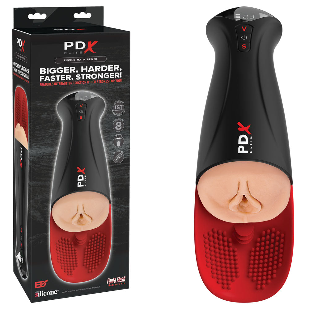 PDX Elite Fap-O-Matic Pro XL - Light - Flesh USB Rechargeable Auto Stroker - Just for you desires