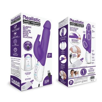 Rabbit Essentials Rechargeable Realistic Rabbit Hot Purple - Just for you desires