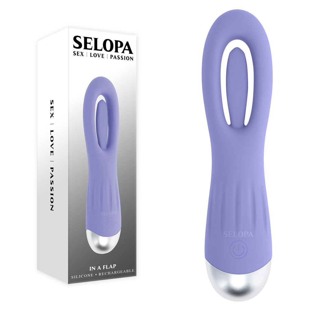 Selopa IN A FLAP - Purple 15 cm USB Rechargeable Flicking Stimulator - Just for you desires