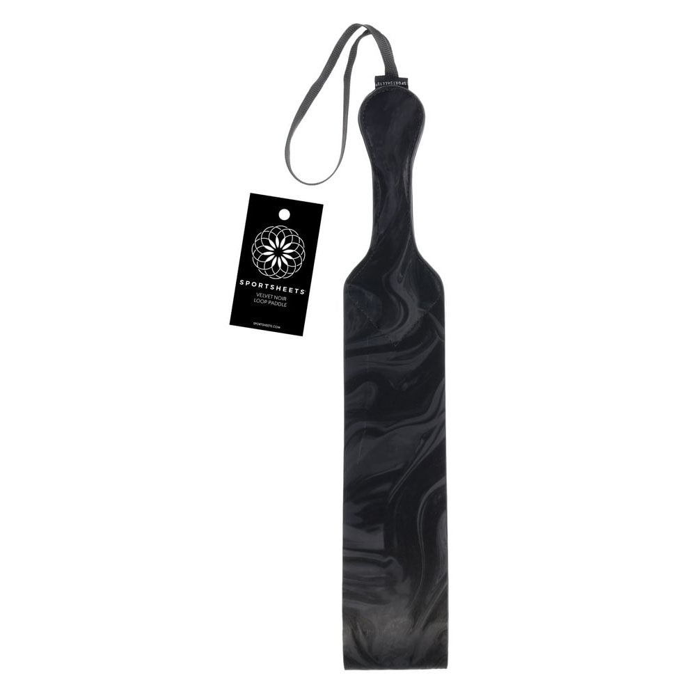 SPORTSHEETS Velvet Noir Loop Paddle - Black 42 cm Paddle - Just for you desires