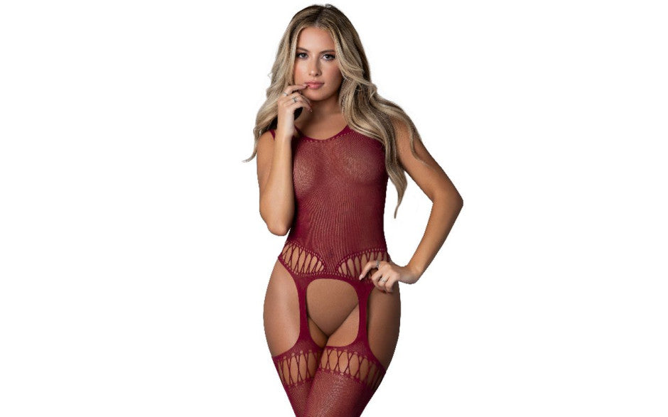 Alexia Body Stocking Burgundy - Just for you desires