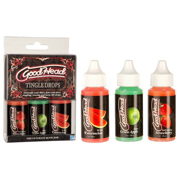 Goodhead - Tingle Drops - Oral Sex Gels - Pack of 3 Flavoured 29 ml Bottles - Just for you desires