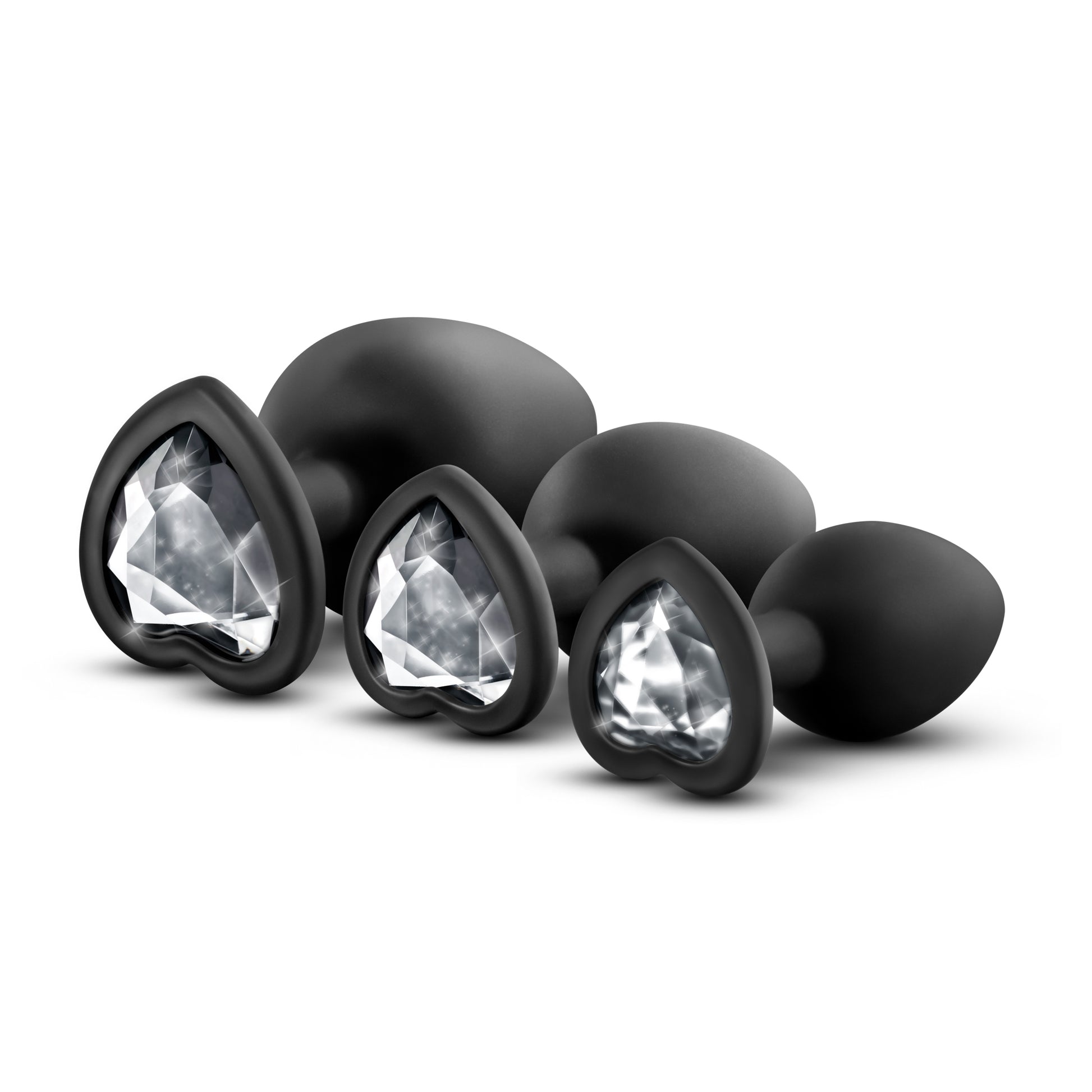 Luxe Bling Plugs Training Kit Black With White Gems - Just for you desires