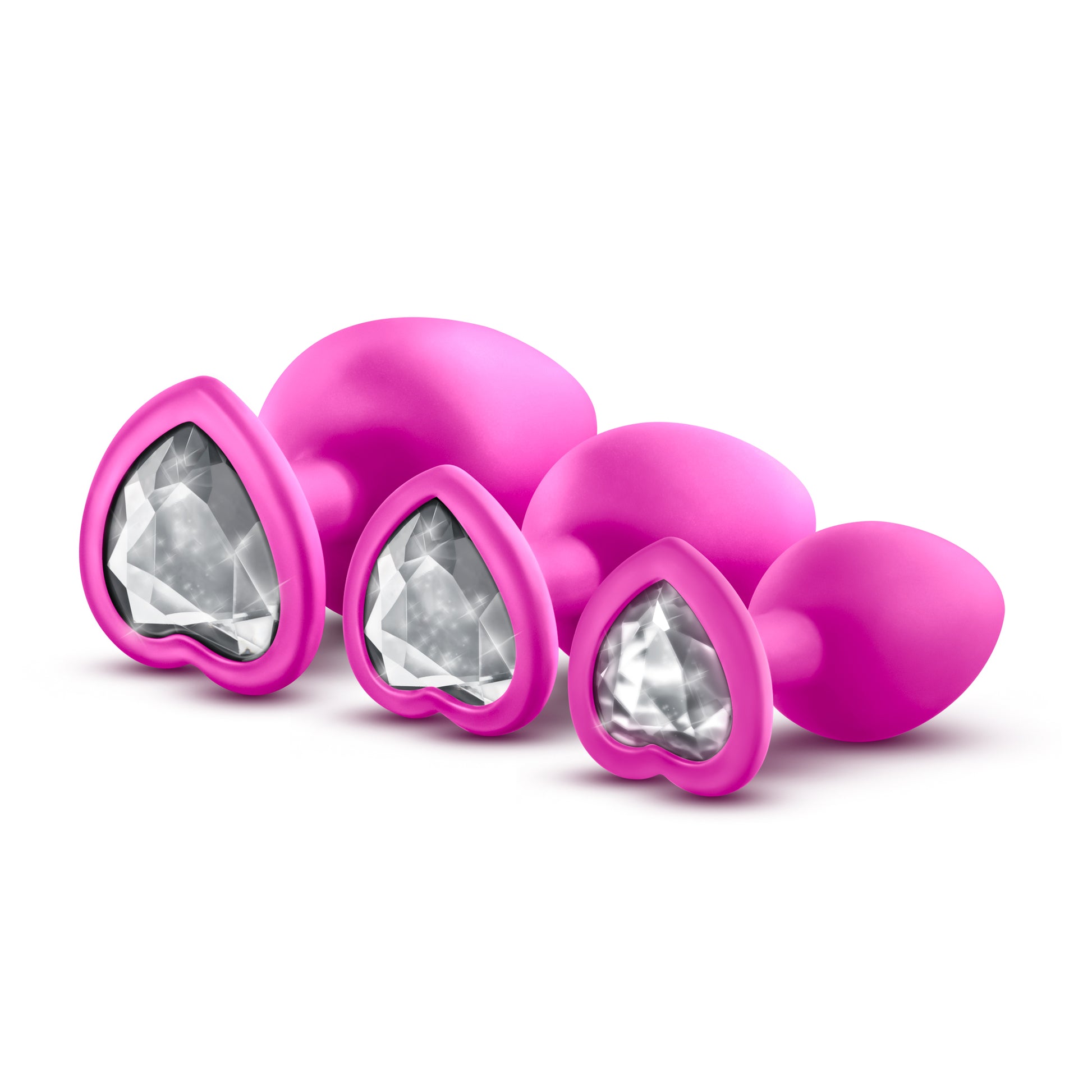 Luxe Bling Plugs Training Kit Pink With White Gems - Just for you desires