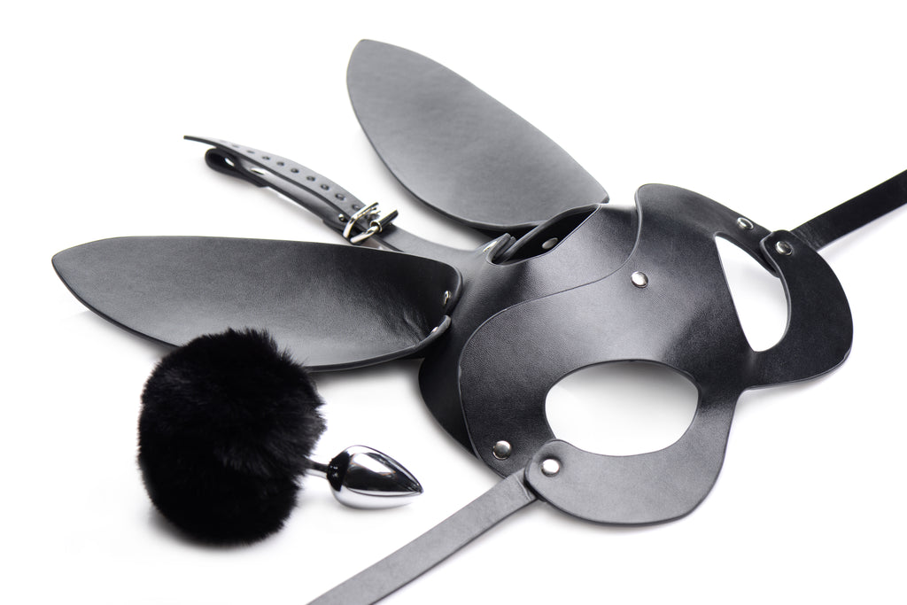 Bunny Tail Anal Plug and Mask Set - Just for you desires
