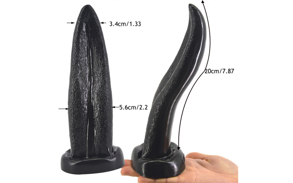 Tongue Shape Anal Plug Black - Just for you desires