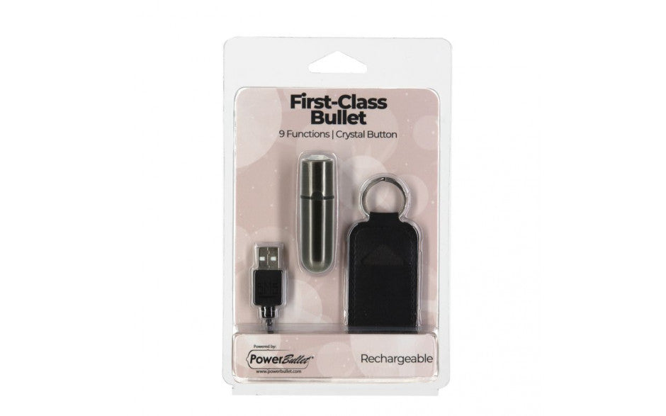 Power Bullet First Class Rechargeable Bulllet w Crystal Gun Metal - Just for you desires