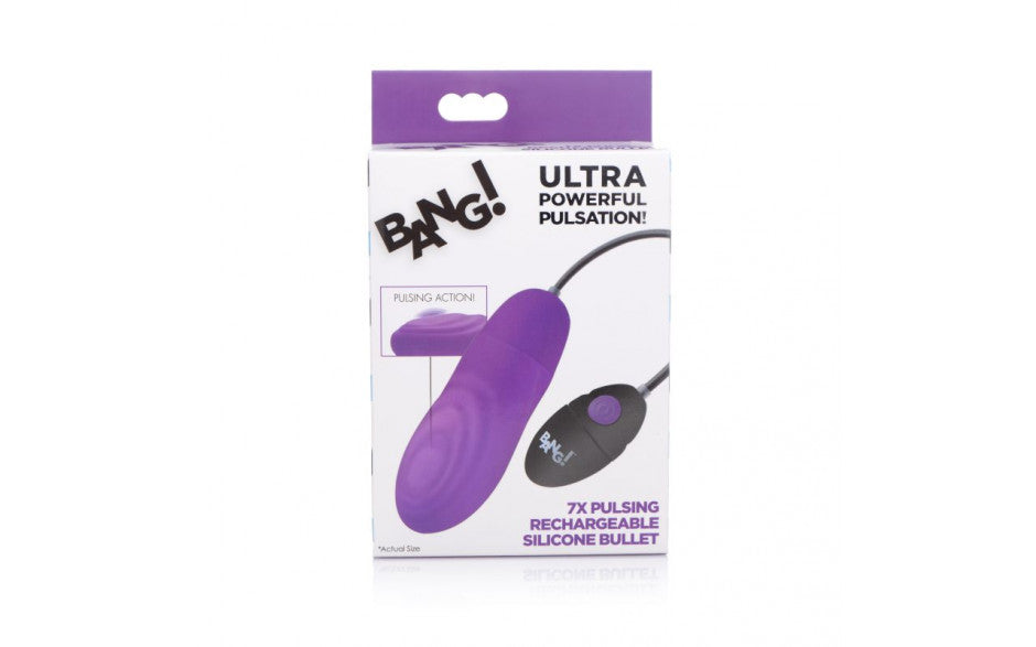 7X Pulsing Rechargeable Bullet- Purple - Just for you desires