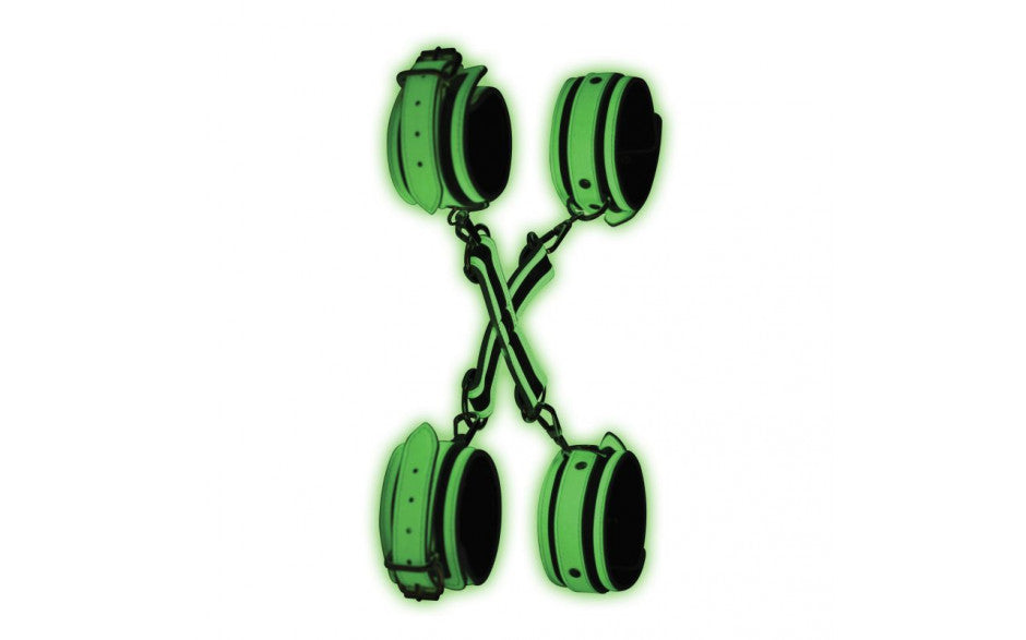 Kink In the Dark Glowing Hog Tie Set Flouro Green - Just for you desires