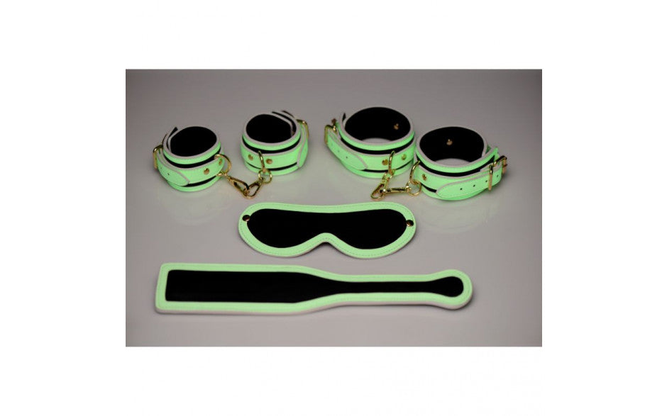 Kink In the Dark Glowing Bondage Set Flouro Green - Just for you desires