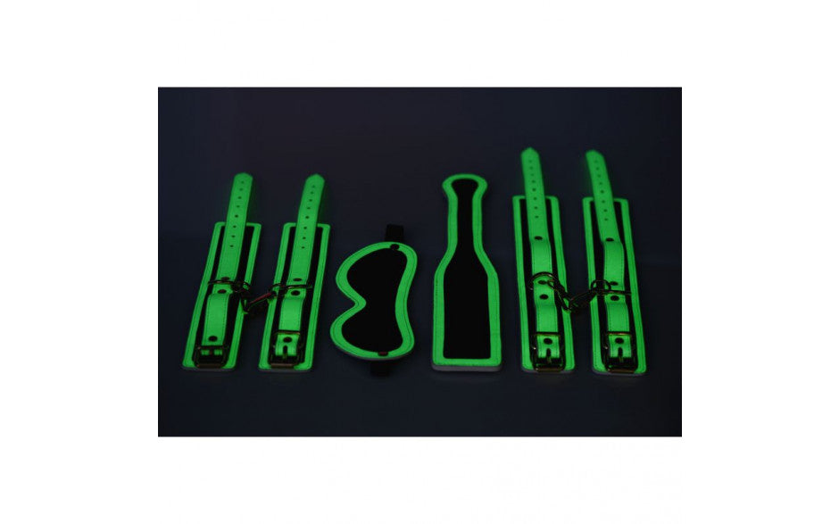 Kink In the Dark Glowing Bondage Set Flouro Green - Just for you desires