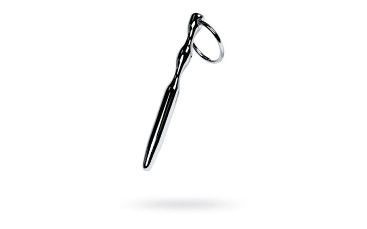 Silver Metal Bullet Shaped Urethral Plug w Ring - Just for you desires
