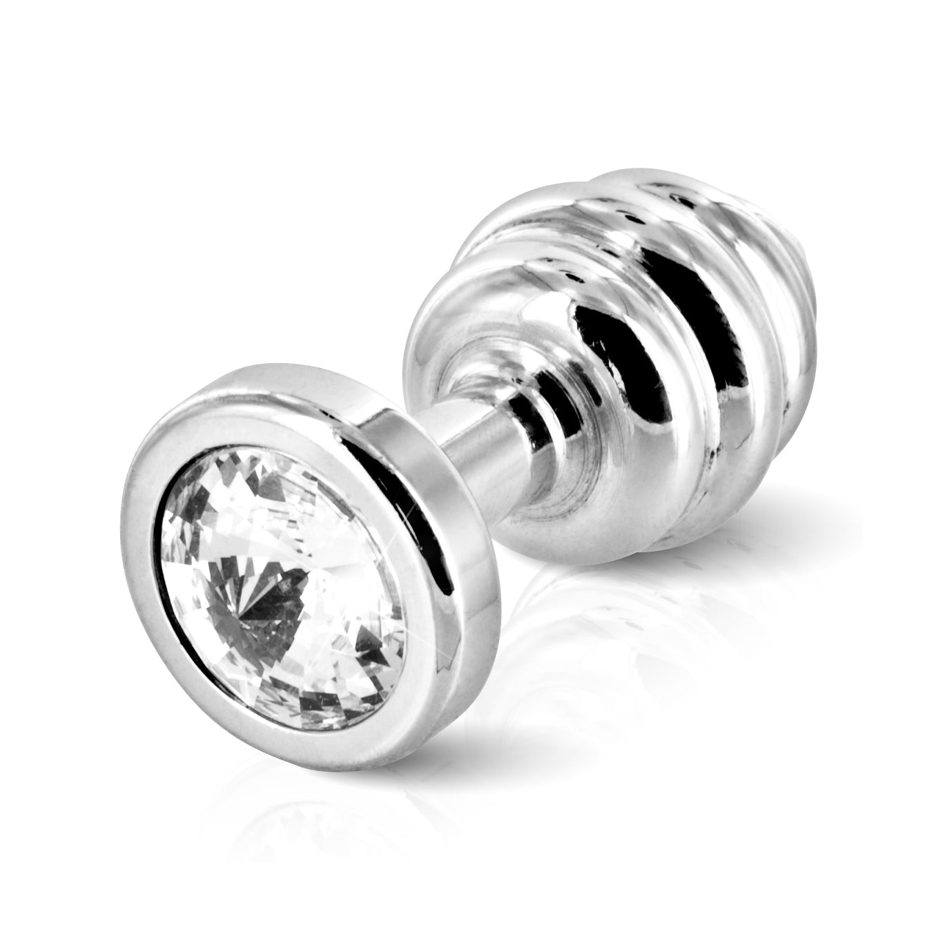 Diogol - Ano Butt Plug Ribbed Silver Plated 25 mm - Just for you desires
