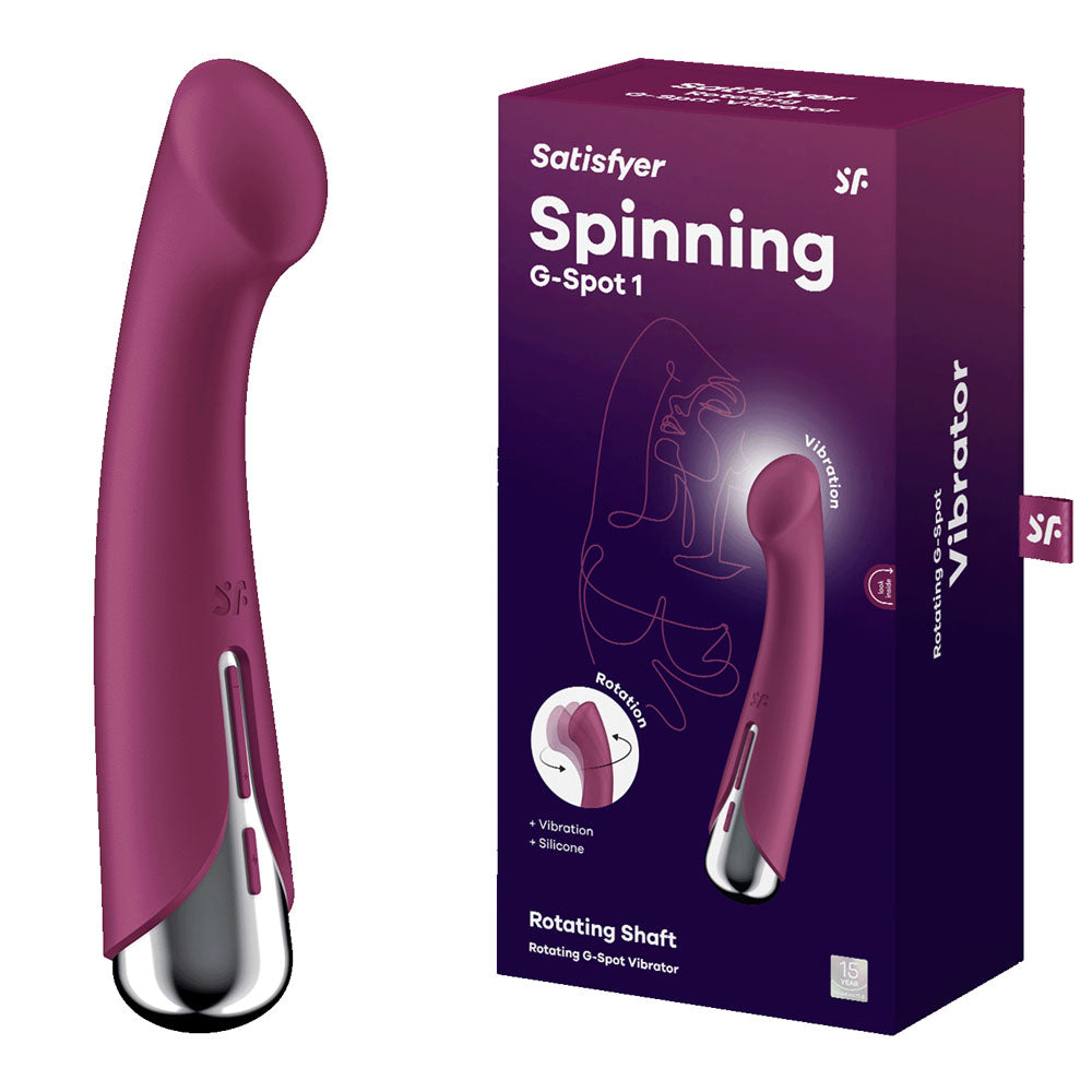 Satisfyer Spinning G-Spot 1 - Red - Red 16.5 cm USB Rechargeable Rotating Vibrator - Just for you desires