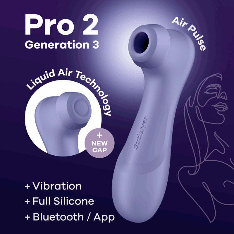 Satisfyer Pro 2 Generation 3 with App Control - Lilac - Lilac Touch-Free USB-Rechargeable Clitoral Stimulator - Just for you desires