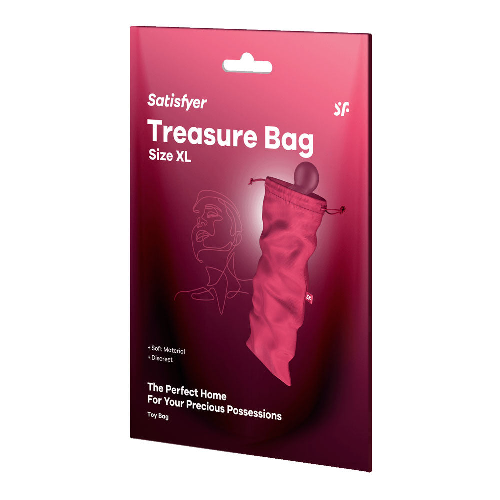Satisfyer Treasure Bag XLarge - Pink - Pink XL Toy Storage Bag - Just for you desires