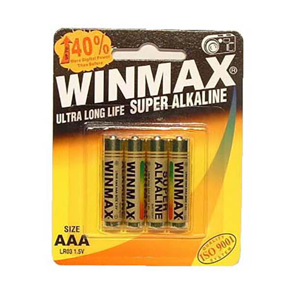 Winmax AAA Super Alkaline Batteries - Super Alkaline Batteries - AAA 4 Pack - Just for you desires