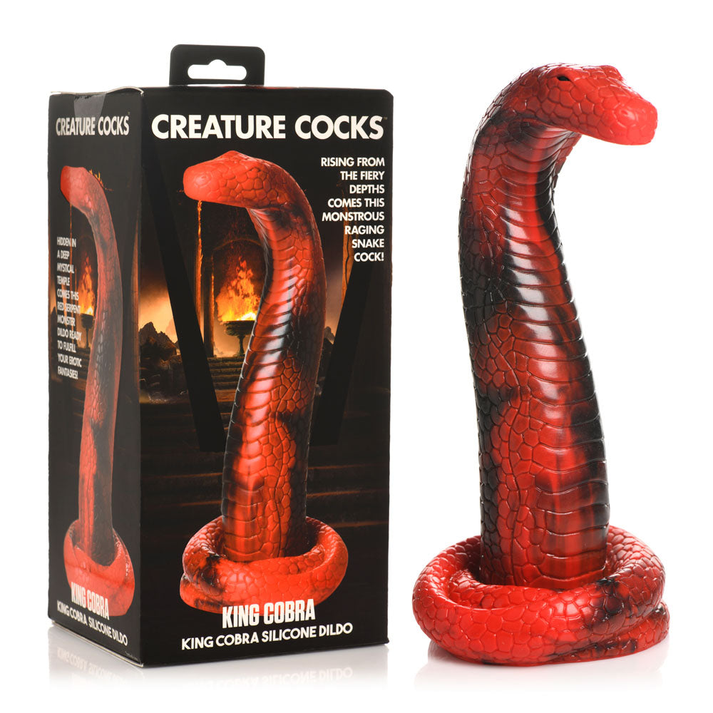 Creature Cocks King Cobra Silicone Dildo - Red 21.4 cm Fantasy Dildo - Just for you desires