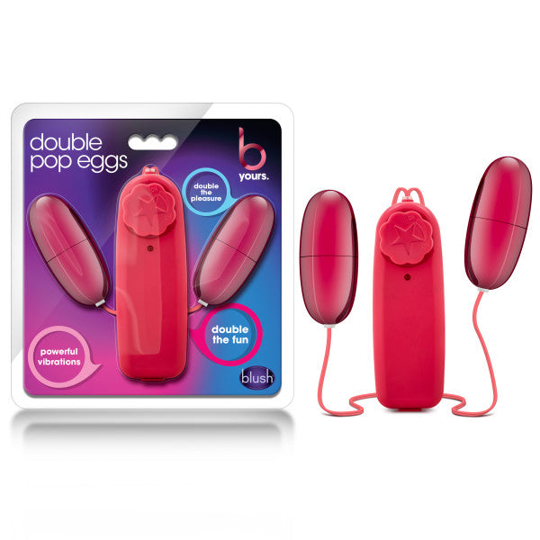B Yours Double Pop Eggs - Cerise Pink Dual Vibrating Eggs - Just for you desires