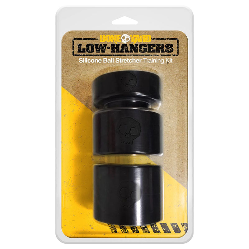 Boneyard Low Hangers - Black Silicone Ball Stretcher Training Kit - Just for you desires
