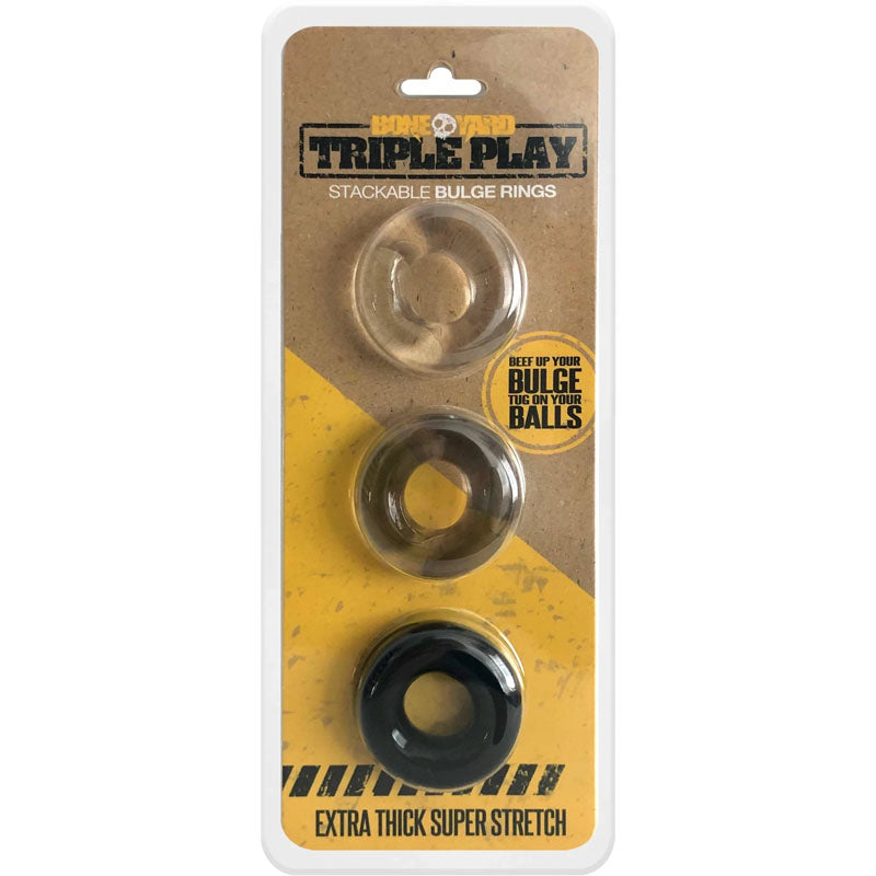 Boneyard Triple Play Cock Rings - Just for you desires