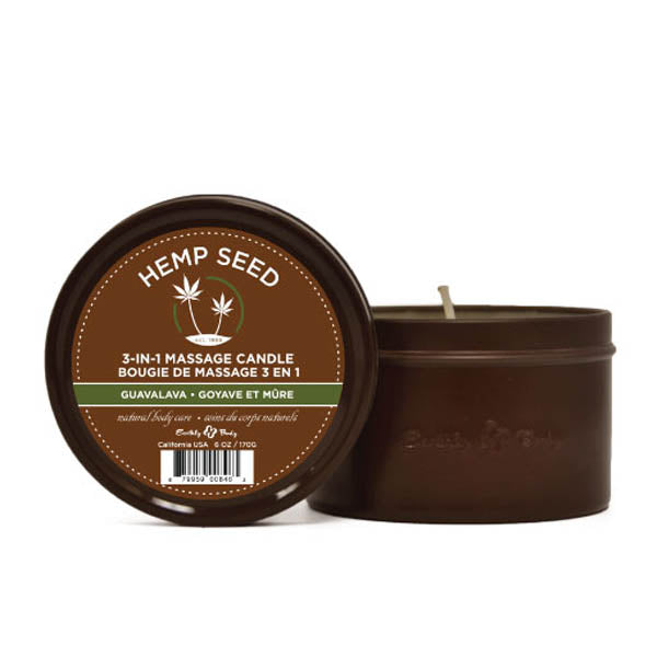 Hemp Seed 3-In-1 Massage Candle - Guavalava (Guava & Blackberry) - 170 g - Just for you desires