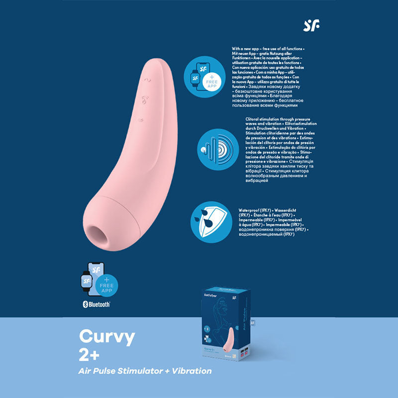 Satisfyer Curvy 2+ - App Contolled Touch-Free USB-Rechargeable Clitoral Stimulator with Vibration - Just for you desires