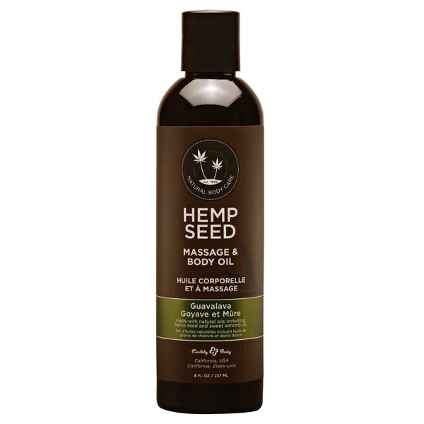 Hemp Seed Massage & Body Oil - Guavalava (Guava & Blackberry) Scented - 237 ml Bottle - Just for you desires