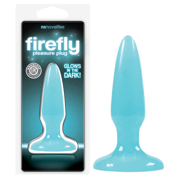 Firefly Pleasure Plug - Glow-in-the-Dark Blue 8.1 cm (3.2'') Mini Butt Plug - Just for you desires