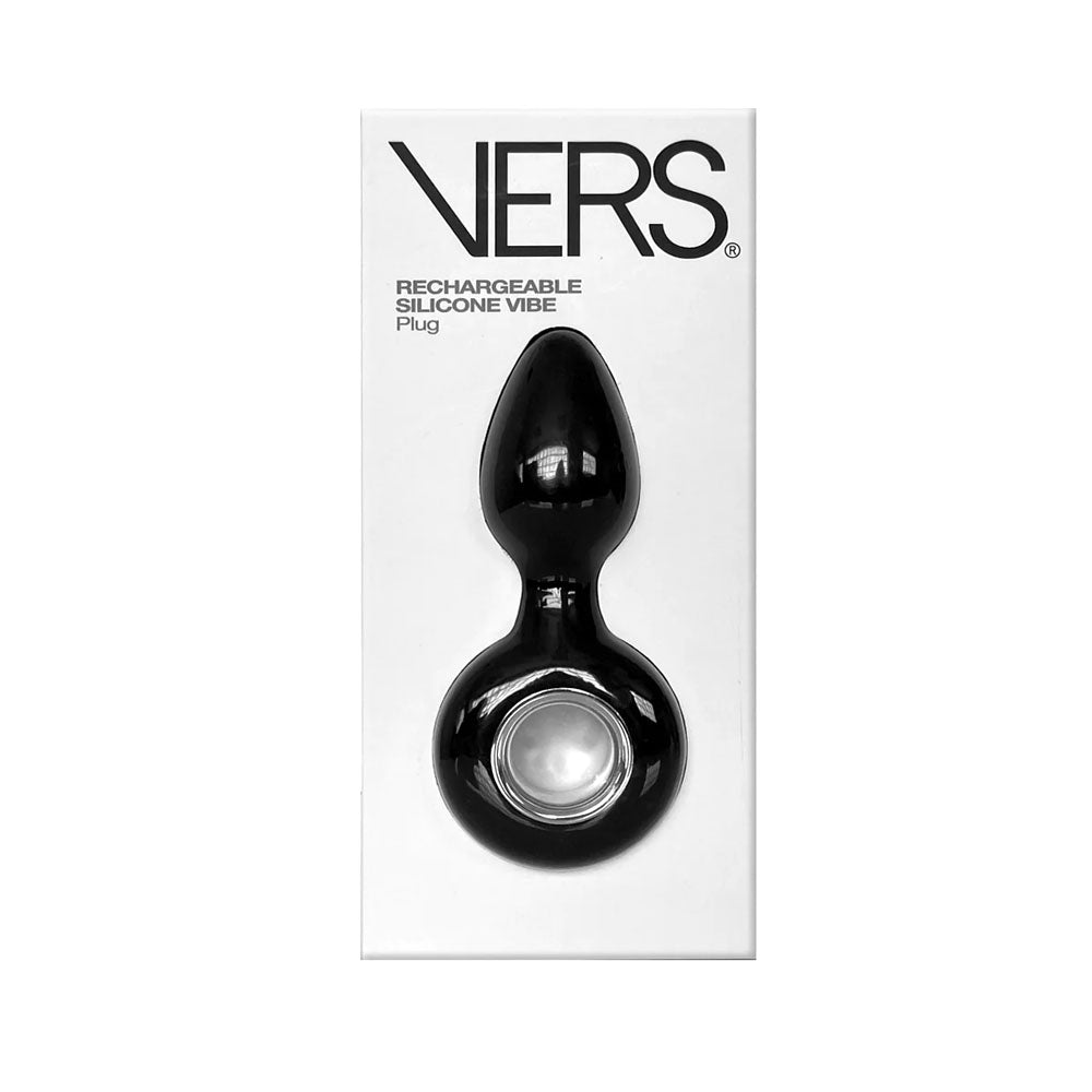 VERS Rechargeable Silicone Plug Vibe - Black 12.5 cm USB Rechargeable Vibrating Butt Plug - Just for you desires